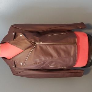 Faux leather moto jacket